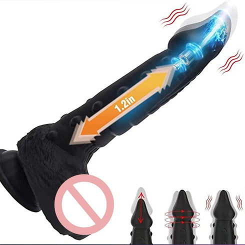 Black Thrusting Vibrator W/ Suction Cup